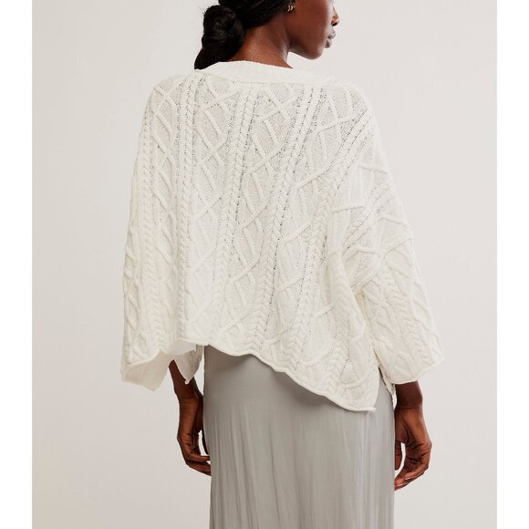 FREE PEOPLE Washed Ashore Sweater / White - Picture 5 of 7